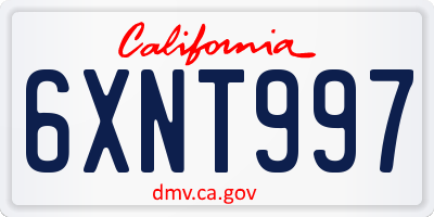 CA license plate 6XNT997