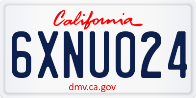 CA license plate 6XNU024