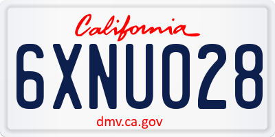 CA license plate 6XNU028