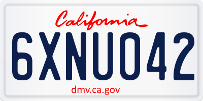 CA license plate 6XNU042
