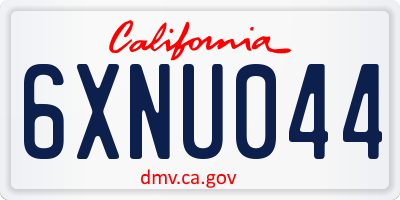 CA license plate 6XNU044