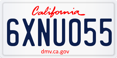 CA license plate 6XNU055
