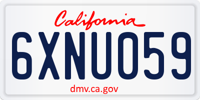 CA license plate 6XNU059