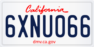 CA license plate 6XNU066