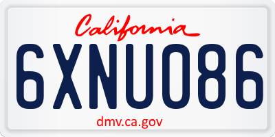 CA license plate 6XNU086