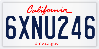 CA license plate 6XNU246
