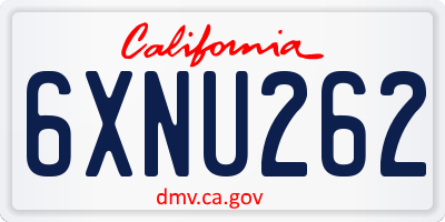 CA license plate 6XNU262