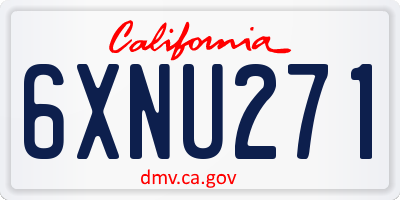 CA license plate 6XNU271