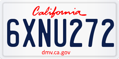 CA license plate 6XNU272
