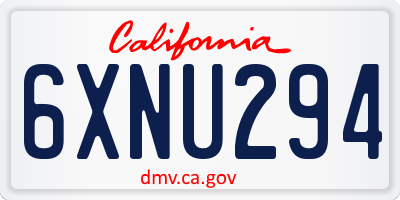 CA license plate 6XNU294