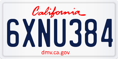 CA license plate 6XNU384