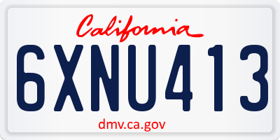 CA license plate 6XNU413