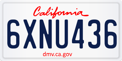 CA license plate 6XNU436