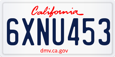 CA license plate 6XNU453