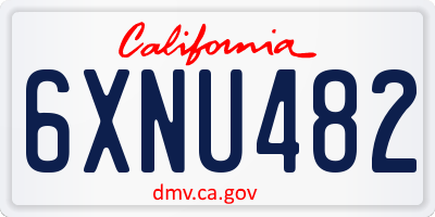 CA license plate 6XNU482
