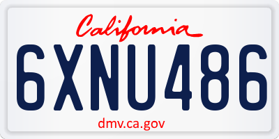 CA license plate 6XNU486