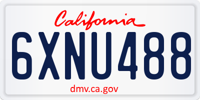 CA license plate 6XNU488