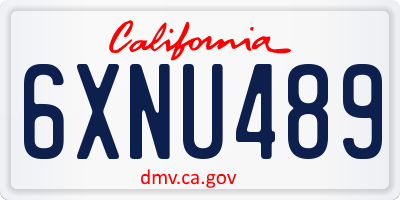 CA license plate 6XNU489