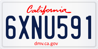 CA license plate 6XNU591