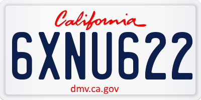 CA license plate 6XNU622