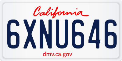 CA license plate 6XNU646
