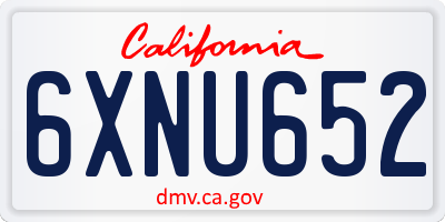 CA license plate 6XNU652