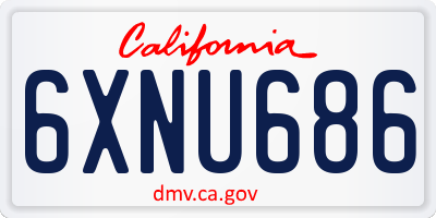 CA license plate 6XNU686