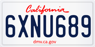 CA license plate 6XNU689