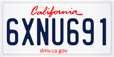 CA license plate 6XNU691