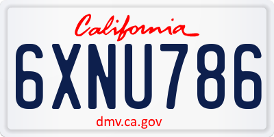 CA license plate 6XNU786