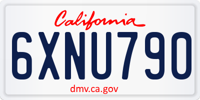 CA license plate 6XNU790