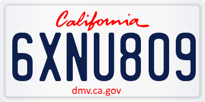CA license plate 6XNU809