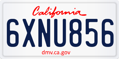 CA license plate 6XNU856