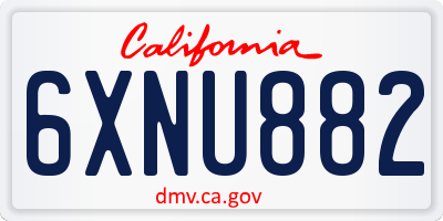 CA license plate 6XNU882