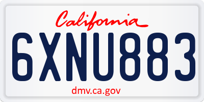 CA license plate 6XNU883