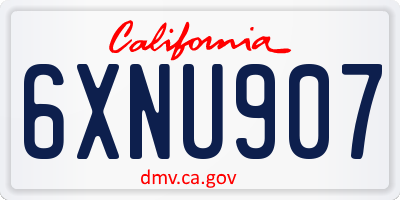 CA license plate 6XNU907