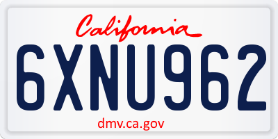 CA license plate 6XNU962