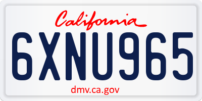 CA license plate 6XNU965