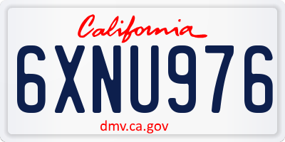 CA license plate 6XNU976