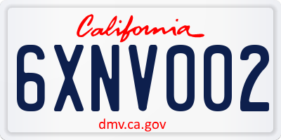 CA license plate 6XNV002