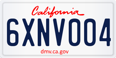 CA license plate 6XNV004