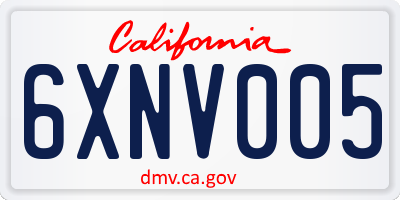 CA license plate 6XNV005