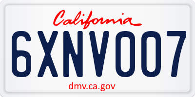 CA license plate 6XNV007
