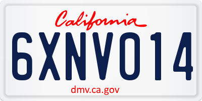 CA license plate 6XNV014