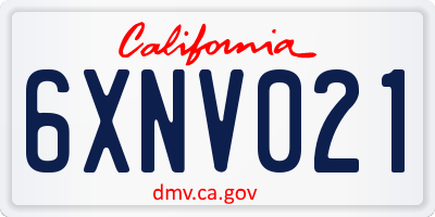 CA license plate 6XNV021
