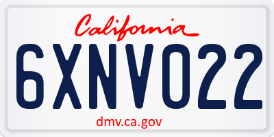 CA license plate 6XNV022
