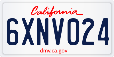 CA license plate 6XNV024