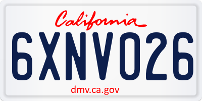 CA license plate 6XNV026
