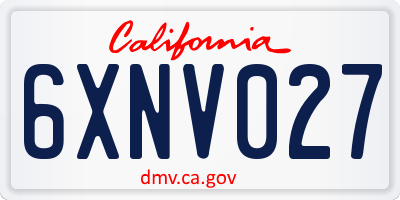 CA license plate 6XNV027