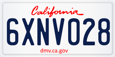 CA license plate 6XNV028